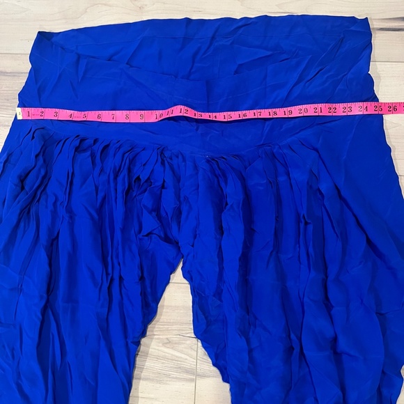 Women’s Indian 3 Piece Blue Silk Sequin Top & Pants w Matching Wrap-Large - Picture 10 of 11